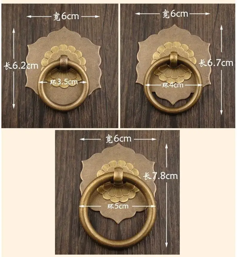 Antique Bronze Brass Drawer Knob Back Plate Drop Ring Pulls Dresser Pulls Knobs Kitchen Cabinet Door Knobs Handles Cupboard