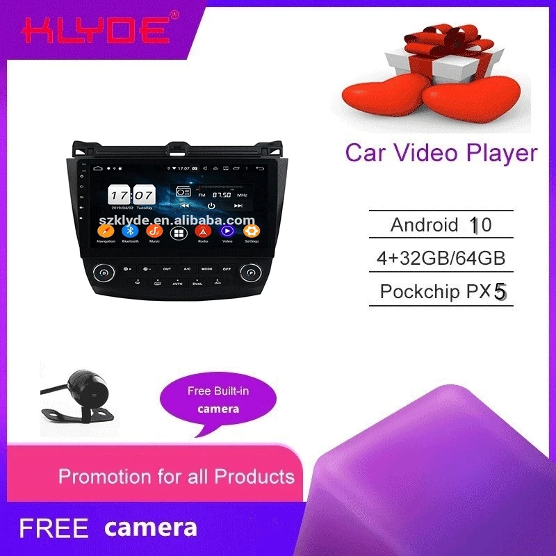 KLYDE android 10 A ccord 7 2003-2007 Автомагнитола мультимедийный видео сенсорный экран hd Авто