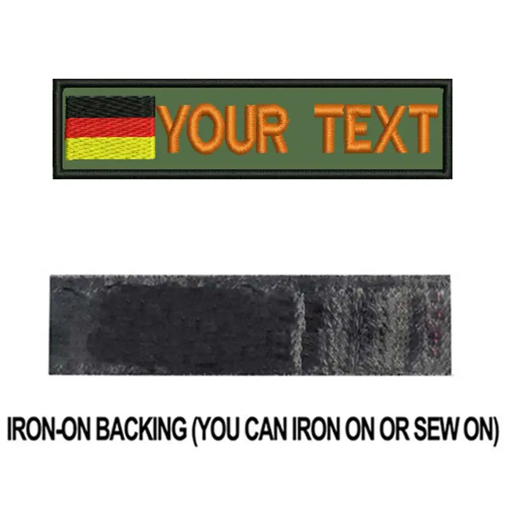 orange iron on Пользовательские флаг Германии армии военные имя патчи персонализированные железные на крючок подложки - Цвет: orange iron on