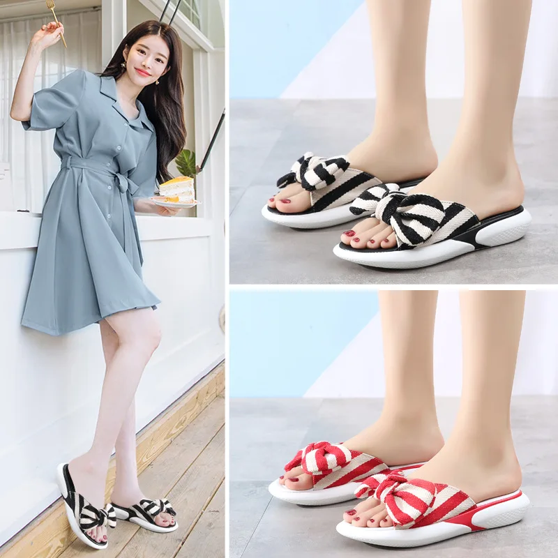 

Foot Fat Large Size WOMEN'S Slippers 41-43 Foot High Wide Summer Outer Wear Flat Versitile Fashion Sandals Large GIRL'S