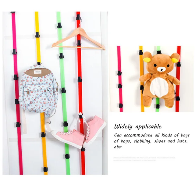 Többcélú Rozsdamentes Acél Horog Hátsó Az Ajtó Hevederének Fogas Nejlon Öv Kabátos Szervezői Kalap Táska Ruhák 8 Horgok - Image 5