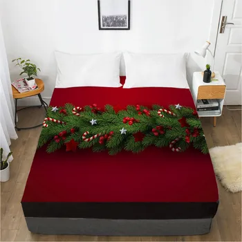 

3D Bedspreads 200x200 Mattress Cover bed Xmas Fitted Sheet Quilt Covers 135x200cm Bedspread Marry Christmas Tree Home Textile