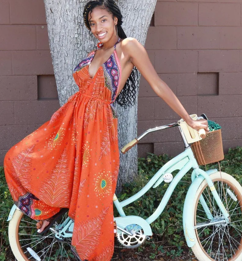 2019 новый модный Африканский комбинезон одного размера с лямкой на шее женский