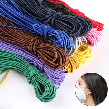 

10m 3mm Colorful Nylon Elastic Band Round Rubber Sewing Rope DIY Line Fabric Apparel Craft Face Mask Ear Hanging Band Accessory