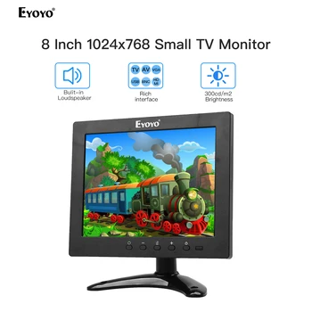 

Eyoyo 8" HDMI Small IPS Panel HDMI Monitor 1024x768 CCTV Computer PC LCD Screen Display With VGA USB AV For DVD Security Monito