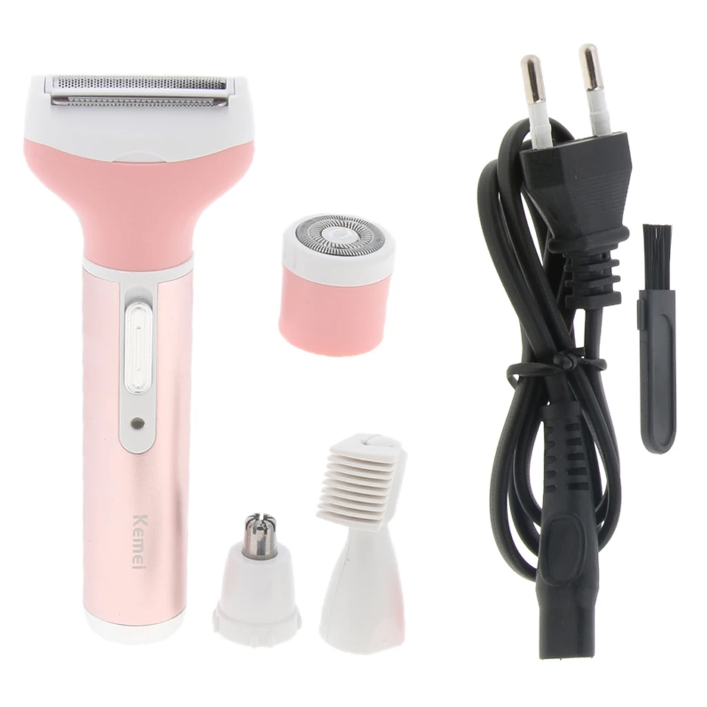 Women Electric Facial Body Hair Trimmer & Clipper for Eyebrows Nose Ear Eyebrow EU Plug KM-6637