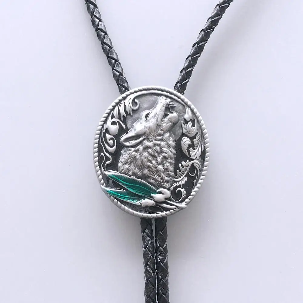 Галстук боло с волком в винтажном стиле|tie wedding|bolo tiewestern bolo tie |