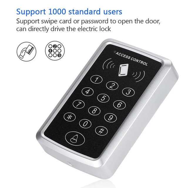125KHz RFID Access Control Keypad Machine Rainproof Cover EM Card Reader For Door Access Control System Lock Opener 4