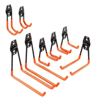 

8Pcs Garage Hook 630 Orange Set Garage Hook Wallboard Hook Dip Plastic Storage Metal Hook