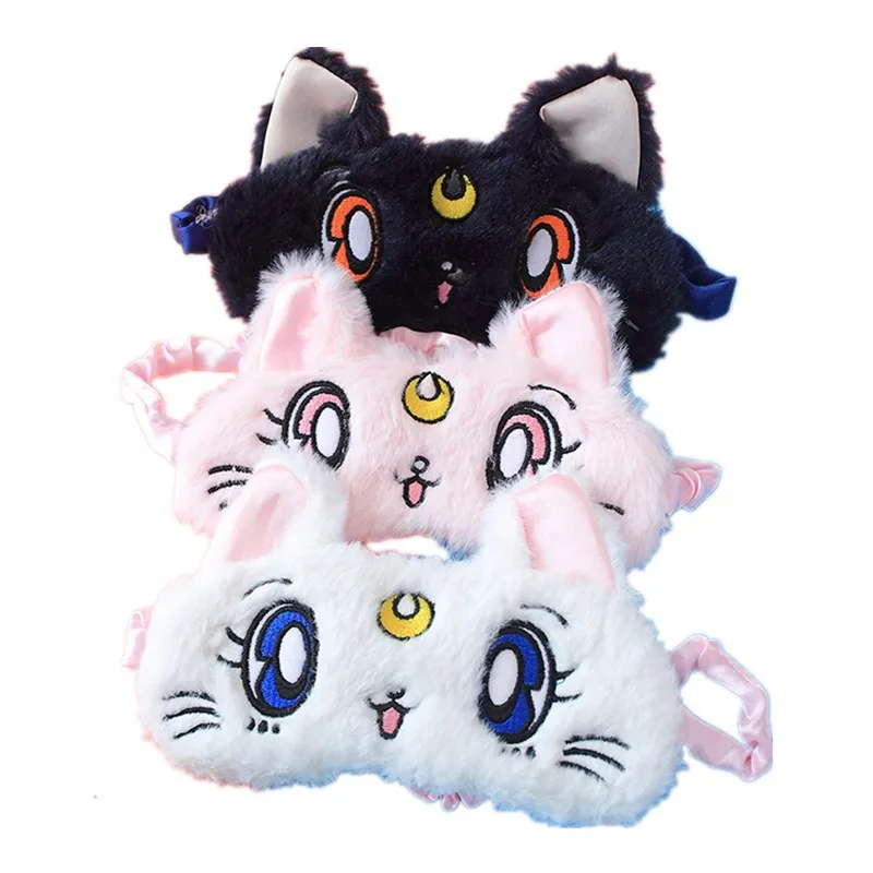 

Cute 3D Shading Eye Mask Plush Soft Padded Sleep Eyeshade Animal Cat Eye Rest Relax Stuffed toy Blindfold Eye Toys