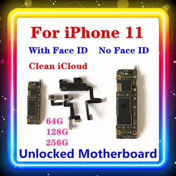 

For iPhone 11 Unlocked Motherboard No Face ID / With Face ID Clean iCloud 64G 128G 256G For iPhone 11 motherboard LTE/WCDMA/GSM