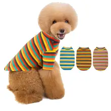 Демисезонная одежда для домашних животных Одежда для собак маленькая средних щенков Полосатая Рубашка Боди для чихуахуа Французский бульдог теплая хлопковая одежда для собак