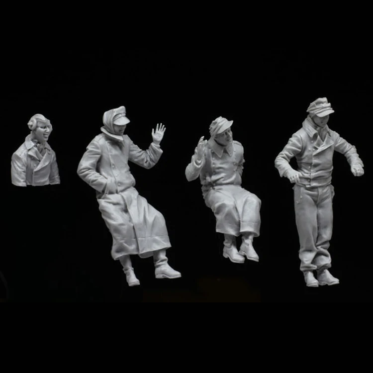 Набор солдат танка тигра короля 1/35 4 человека модель солдата из смолы GK военные