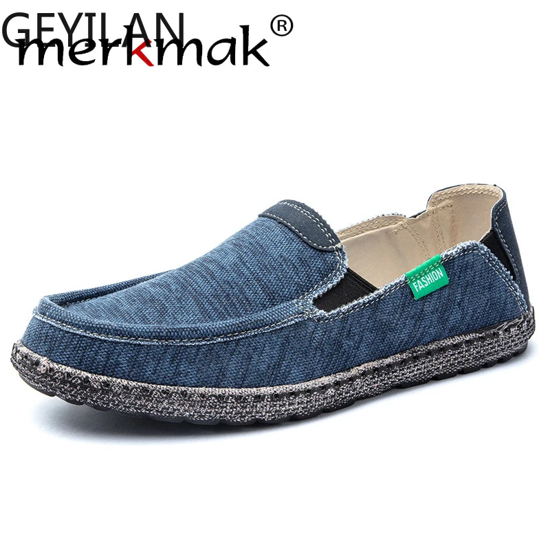 

merkmak 2019 summer canvas men's shoes business casual soft-soled shoes comfortable wild men's shoes big size loafers
