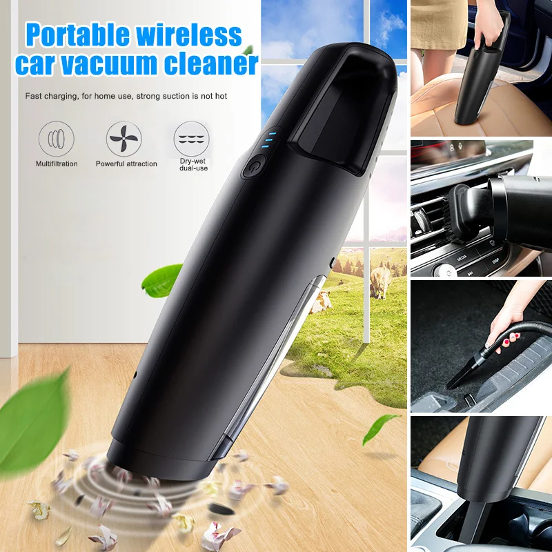 US $38.31 Car Portable Vacuum Cleaner Mini Handheld Wireless MultiFunction Vacuum For Vehicle Home EM88