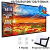Foldable 16:9 Projector 60 70 84 100 120 inch White Outdoor Projection Screen TV Home Projector Screen ► Photo 2/6