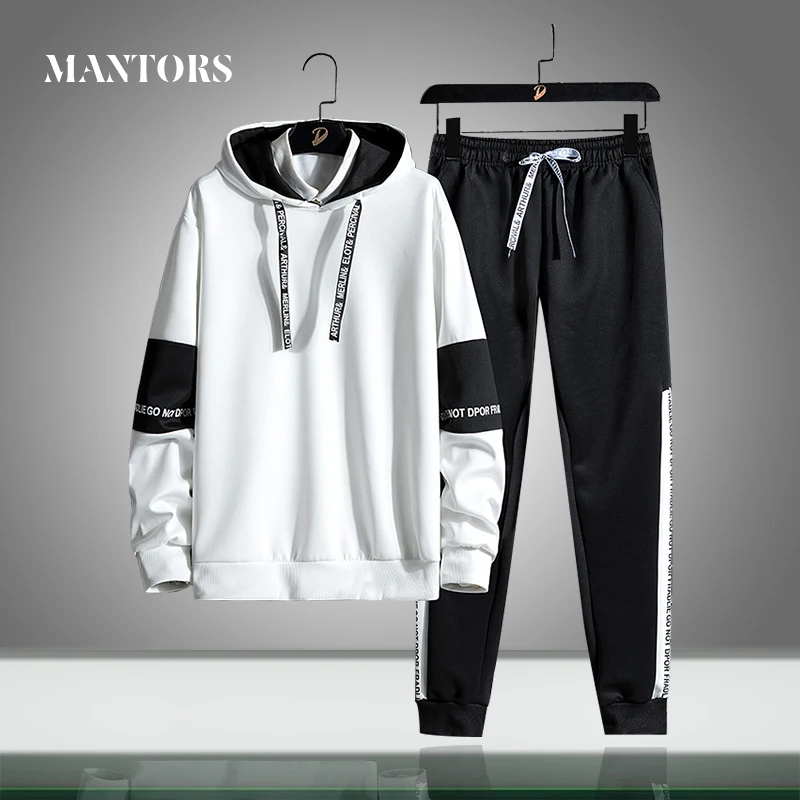 Men Sets Pants Sweatshirt Hoodies Jogger Sports-Suit Spring Casual New 2PCS Autumn Gym