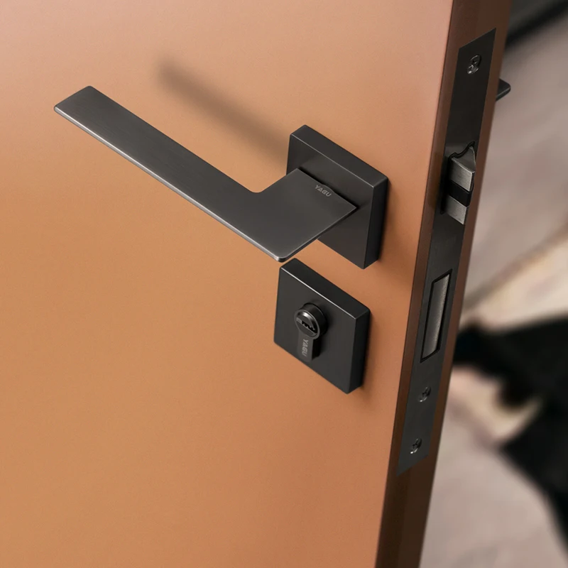  3 Colors/Zinc Alloy Door Handles for Bedroom/Kitchen European Square Anti-theft Room Safety Door Lo - 33058302742