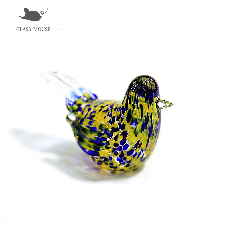 

Hand Blown Miniature Glass Bird Art Figurine Ornament Cute Vivid Colorful Animal Sculpture Home Table Top Decoration Accessories