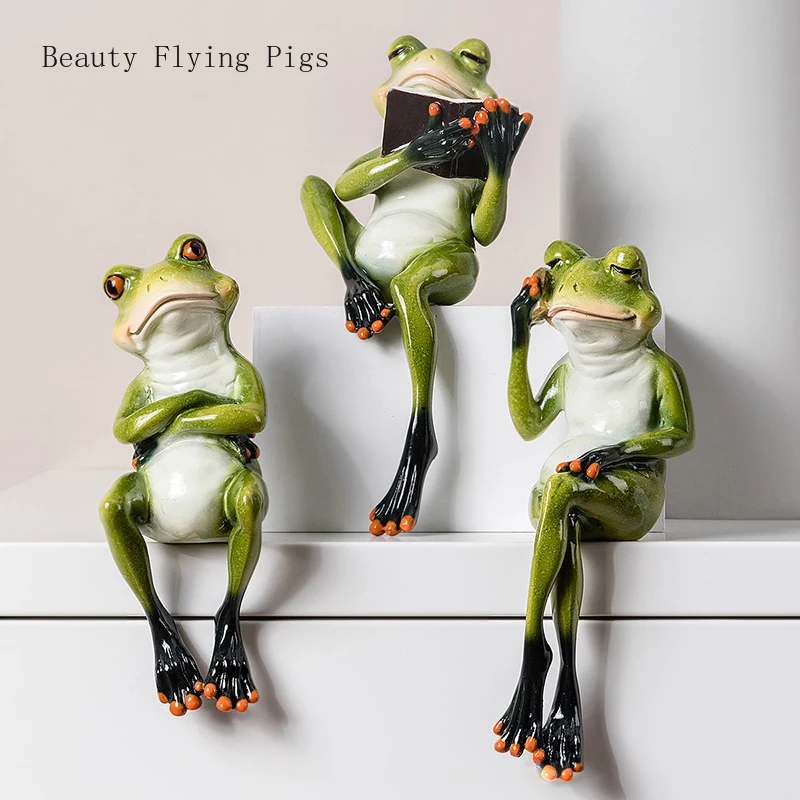 

1Pcs Creative Nordic style resin animal frog crafts cartoon small animal children rat frame decoration modern home decoration