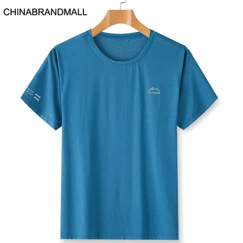 

Men Plus Fat Plus Size Round Neck Ice Silk Speed Dry Short Sleeve T Shirt Male Fat Man Short Sleeve