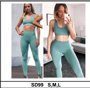 SD99 Green 2 Однотонная женская одежда для фитнеса и йоги, бесшовные леггинсы для занятий спортом - Цвет: SD99 Green 2