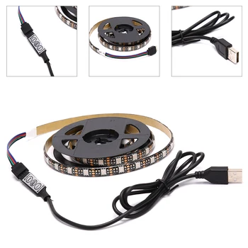 

USB LED Strip Light White TV Backlight Lamp Self Adhesive Flexible Tape Wire