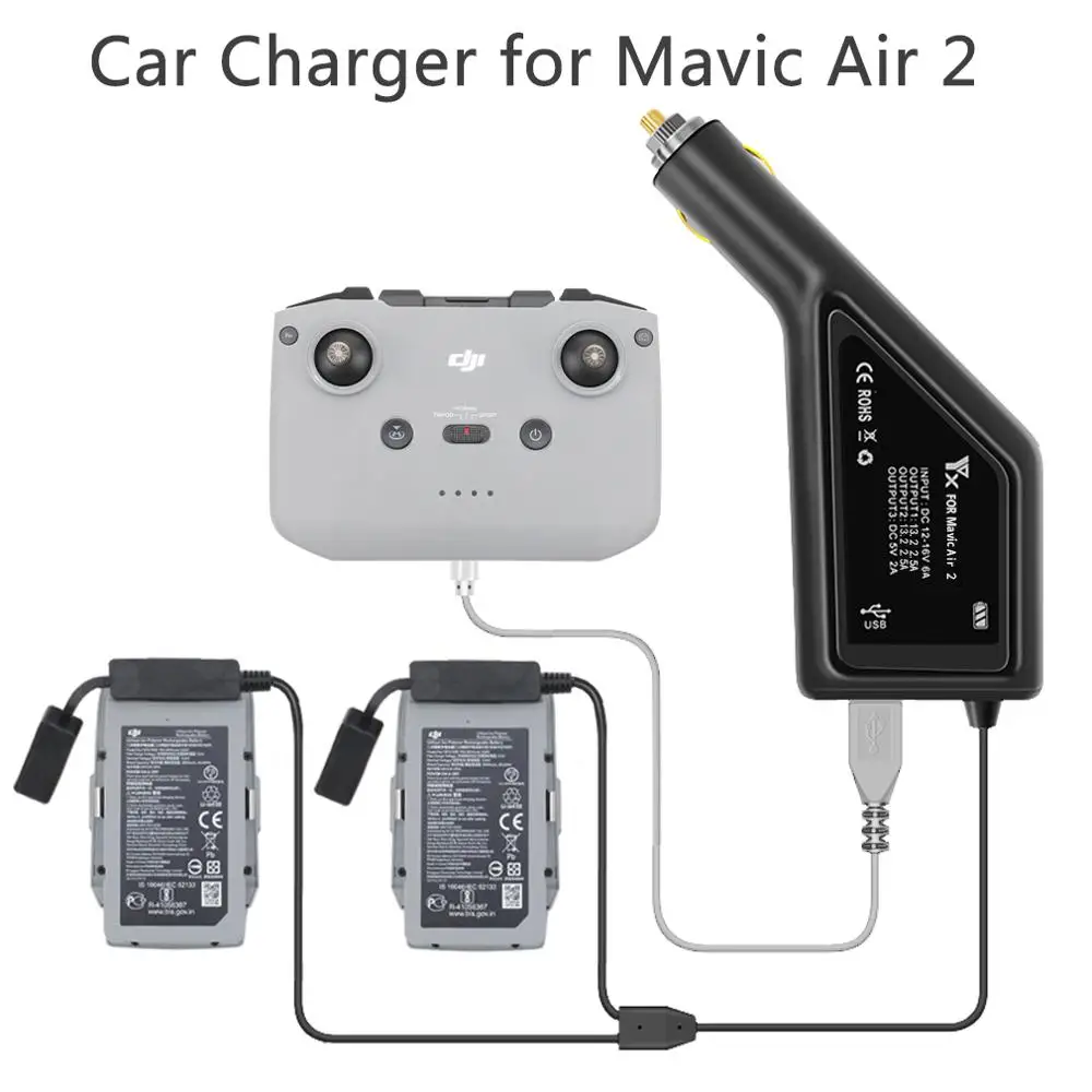 3 в 1 Автомобильное зарядное устройство Mavic Air2 автомобильное usb порт для зарядки