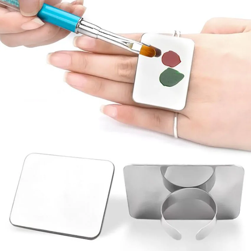 

Palette Adjustable Ring for Nail Art Foundation Mixing Makeup Stainless Steel SE Paint Mixing Palette Ring Tool Palette Spatula