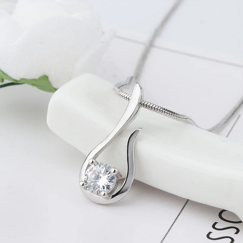 

CS2086 925 Platinum zircon clavicle Necklace