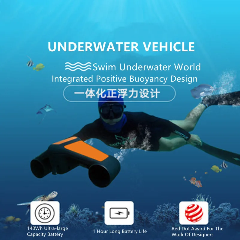 Comodo Carry Diving Snorkeling Thruster 60 Minuti 50M Profondità Di Immersione Protezione Ieakage Elica Scudo Professionale Swim Booster