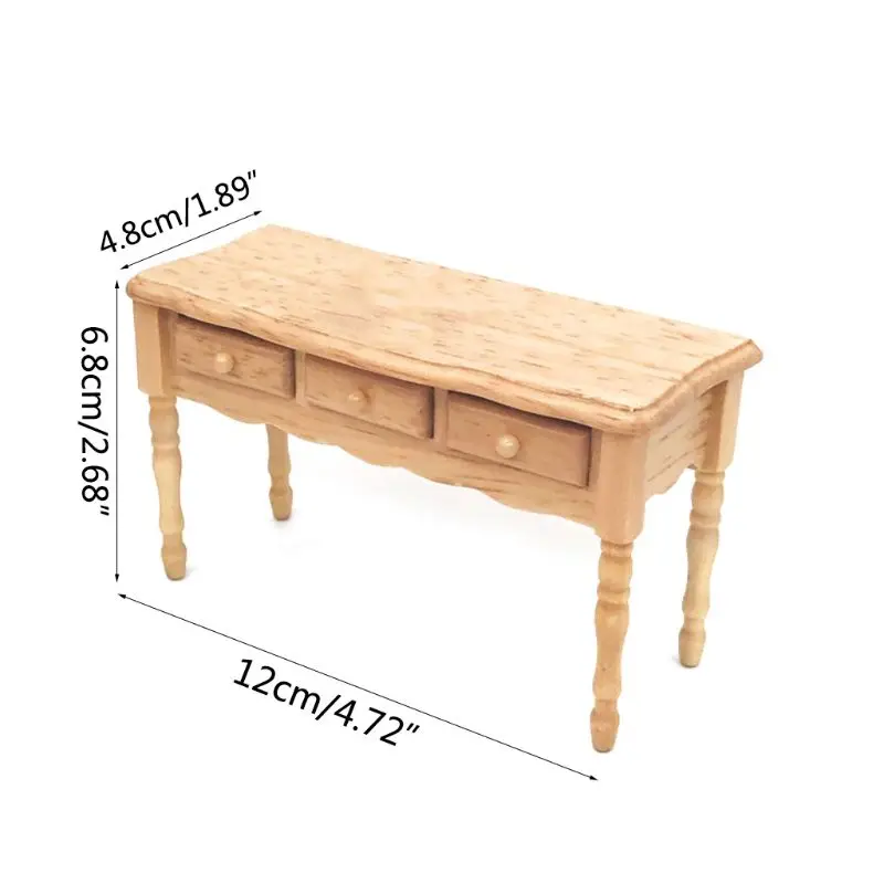  Simulation Miniature Wooden Furniture Toy Dollhouse Desk Model Doll House Room Decoration for Kids 