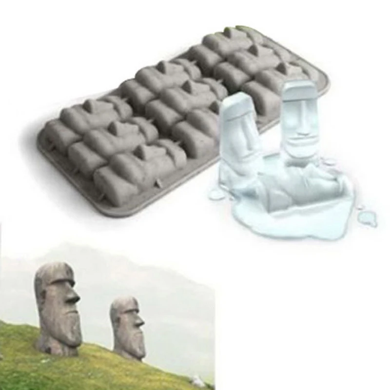 Пасхальный остров Moai каменные статуи поднос для льда кубики сделай сам