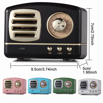 

Retro Bluetooth Speaker Wireless Portable Speaker Outdoor 3D Stereo Surround Subwoofer Support TF Card for xiaomi/iPhone