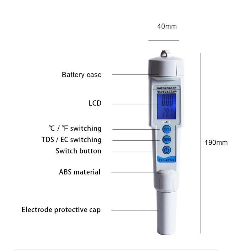 3 в 1 TDS метр водонепроницаемый фильтр для измерения качества воды анализатор чистоты Тестер EC TEMP-616 температура ATC скидка 23