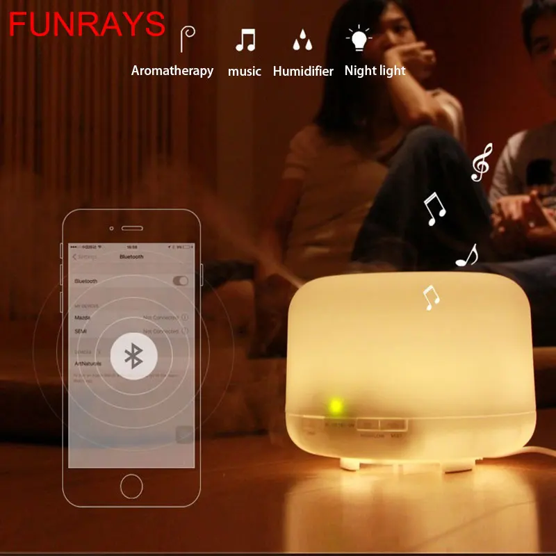 

RGB Night Light Bluetooth Speaker Humidiffer Essential Oil Diffuser Aromatherapy Mist