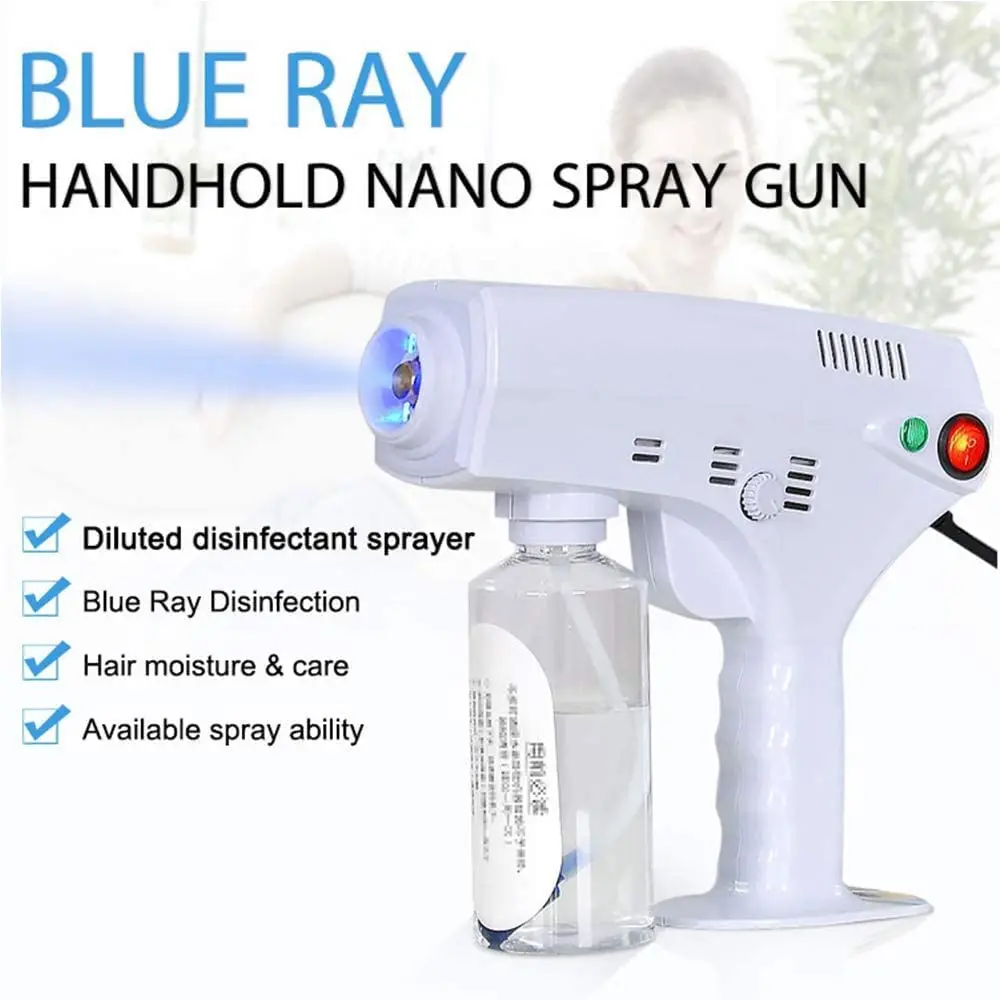 

Sprayer Gun 110V 220V 260ML Double Blu-ray wireless Nano Blue Light Spray Disinfection Ultra Fine Hair Spray Machine Sprayer