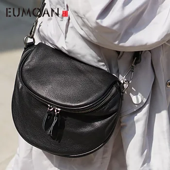 

EUMOAN British style retro handmade cowhide bag lady leather shoulder oblique cross bag, casual small Japanese Korean women's ba