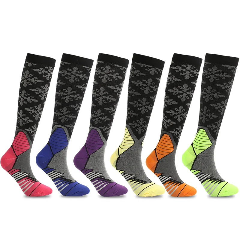 

3 Pairs/Lot Non-slip Knee High Compression Socks Long Cycling Running Outdoor Sports Socks for Men Women Leggings Sport Socks