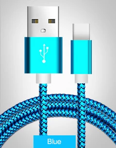 Micro USB кабель type-C кабель 1,5 м/1 м/2 м/3 м все длина Дата USB зарядное устройство кабель для huawei p20 для Xiaomi Mi8 Mi9 для телефона Android - Цвет: Небесно-голубой