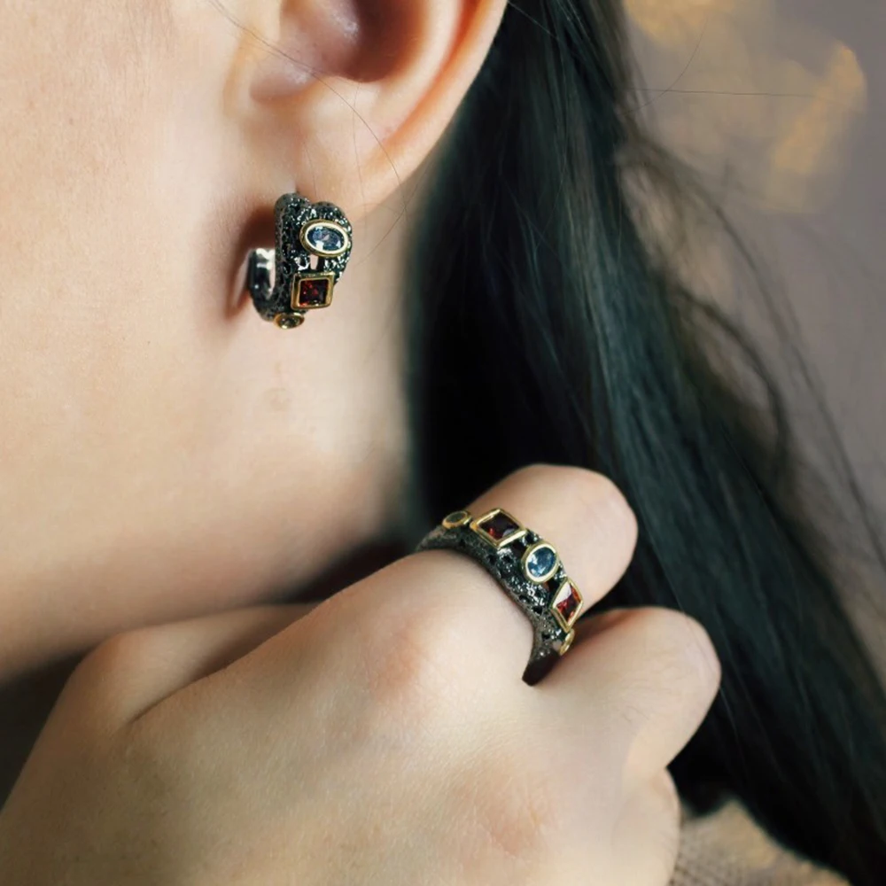 charming earring ring 2pcs set  (2)