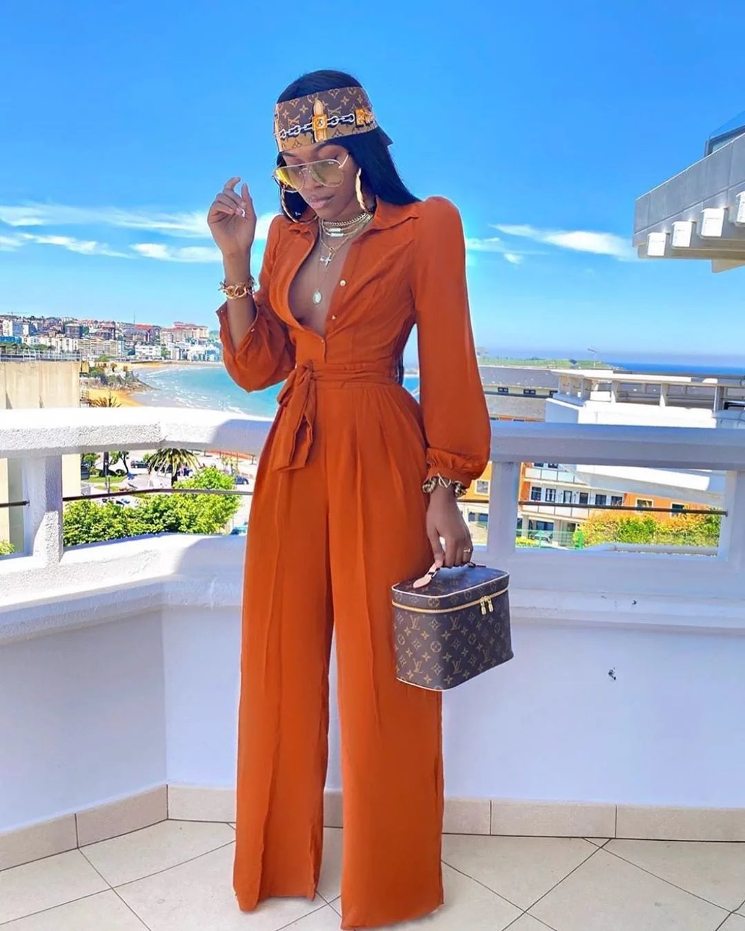Echoine Women Jumpsuits Long Sleeve Button Up With Sashes Straight Office Ladies Streetwear Sexy Club One Piece Overall Rompers