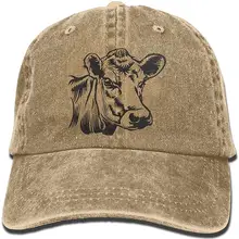 Корова клип искусство унисекс бейсбольная кепка хлопок деним Регулируемая Гольф Кепка s для мужчин или женщин