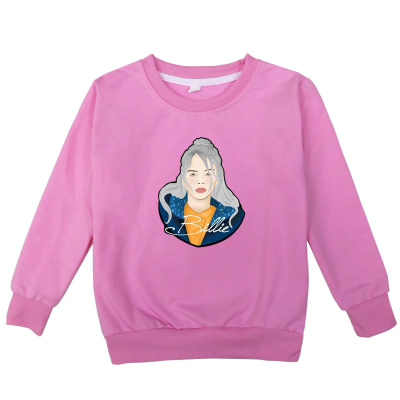 Billie Eilish/толстовки с капюшоном; теплая зимняя детская одежда с длинными рукавами для мальчиков; сезон весна-осень; Детский свитер с длинными рукавами