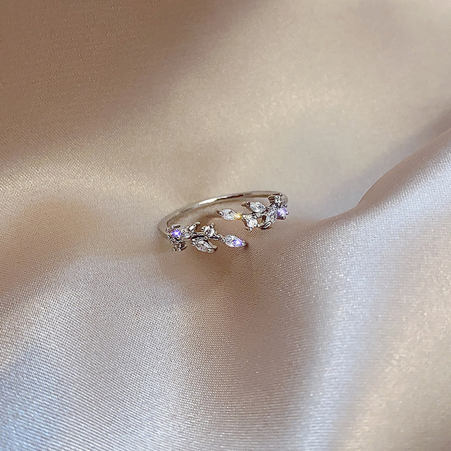 Sexy Zircon Open Rings For Women Trend Heart Pearl Wedding Party Adjustable Ring Girls Elegant Jewelry Gifts