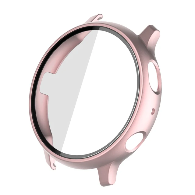 Glass Screen Pelicula Watch Case For Samsung Galaxy Active 2 40-44MM Cover Bumper Accessories clock Protector Smart Accessory Rose Gold