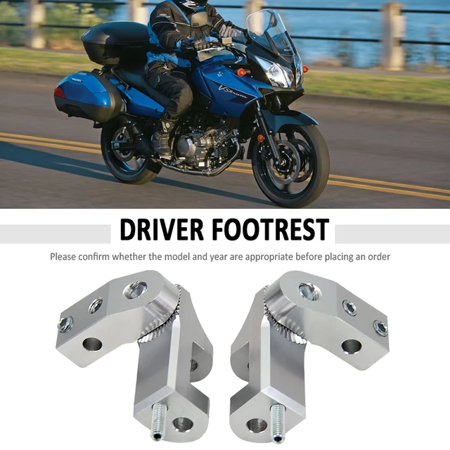 Suzuki Vstrom 1000 accessoires + pédales de moto, 1 paire de repose-pieds  de sécurité en alliage d'aluminium CNC, pour DL650 DL1000 V‑Strom