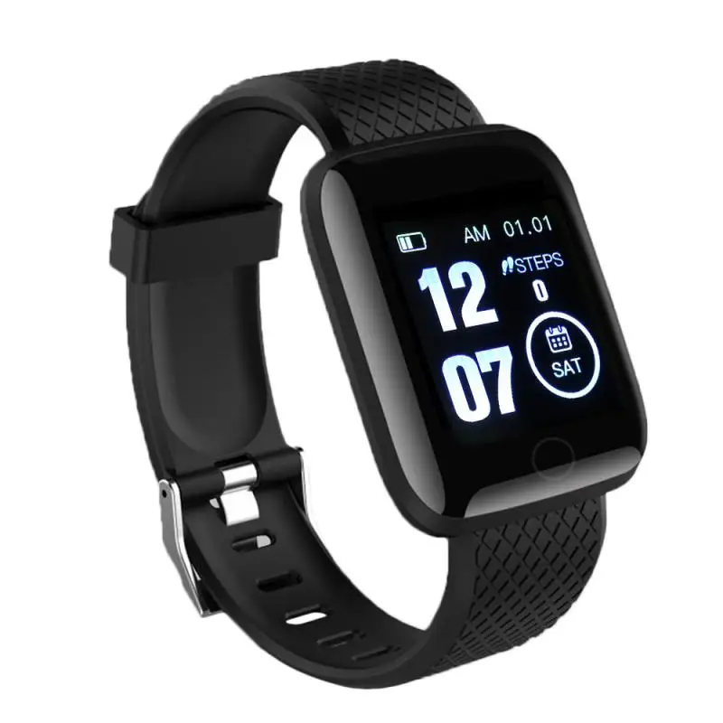 New 116 Plus BT Smart Watch Bluetooth Smart Watch HeartRate Blood Pressure Monitor Fitness Tracker - Цвет: Черный