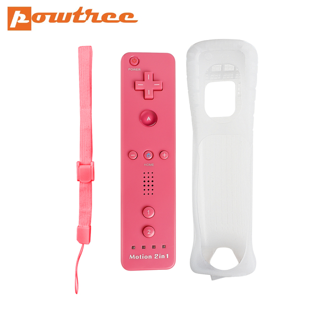 Nintendo Wii Joystick 2 in 1 Wireless Remote Gamepad Controller Set Optional Motion Plus with Nunchuck & Silicone Case