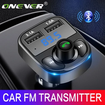 

Onever FM Transmitter Aux Modulator Bluetooth Handsfree Car Kit Car Audio MP3 Player with 3.1A Quick Charge Dual USB Car Charger